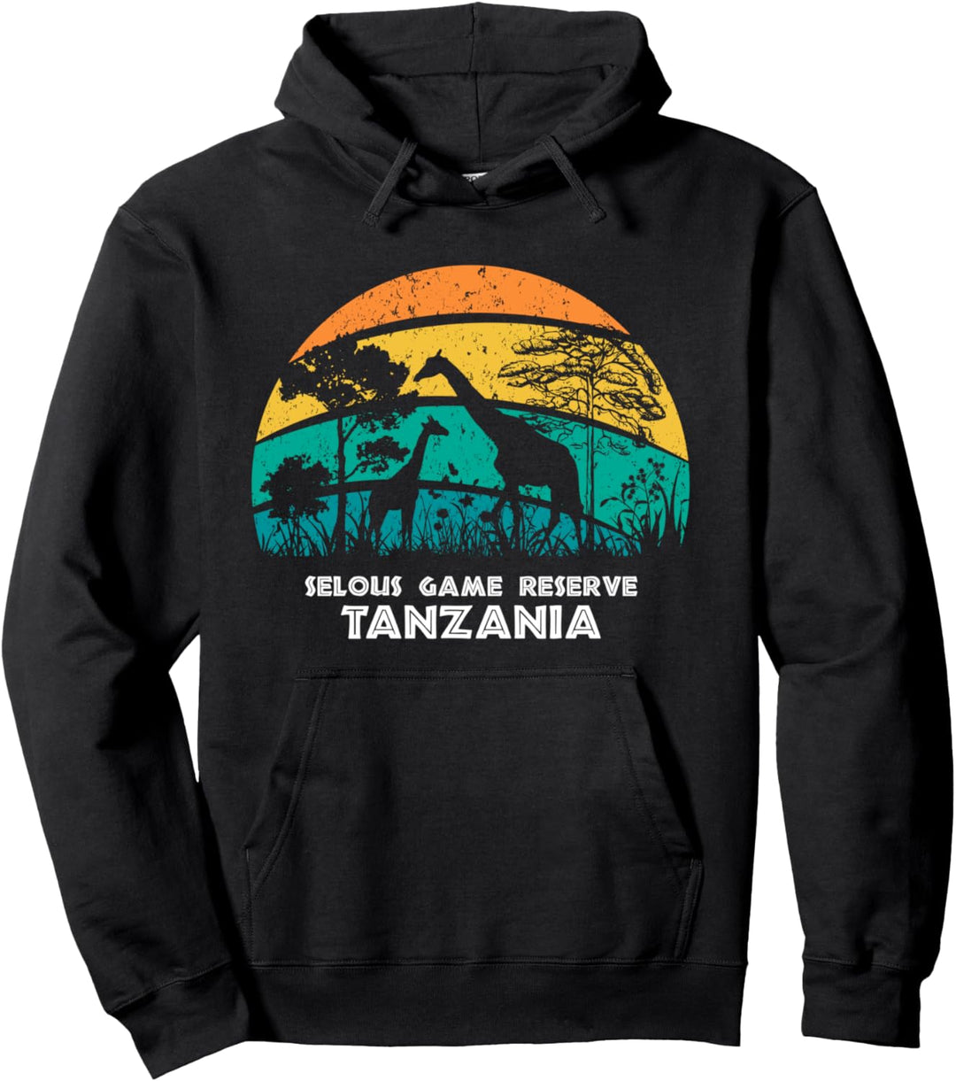 Vintage Retro Selous Game Reserve, Tansania Afrika Safari Gi Pullover Hoodie