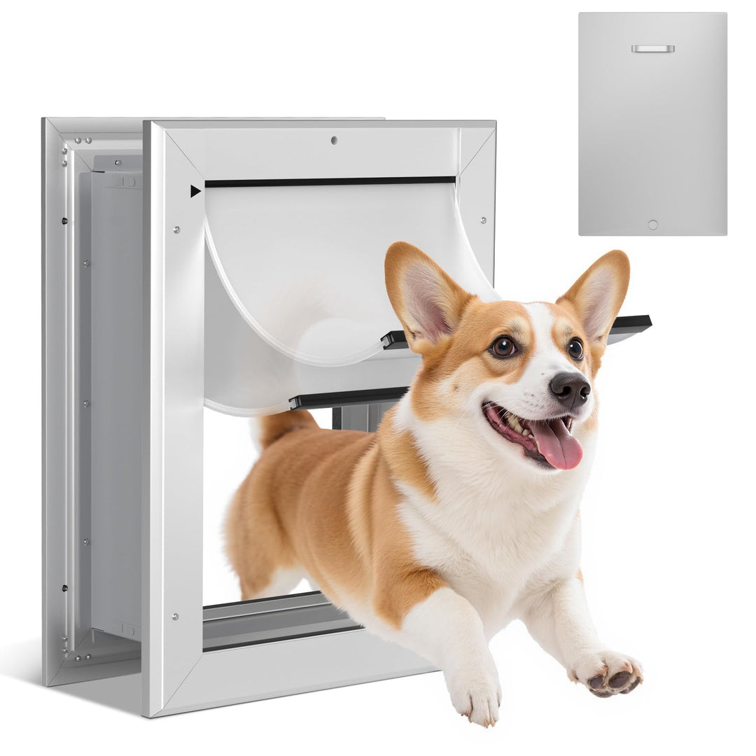 Ownpets Hundeklappe, Aluminium Haustiertür, M, luminium Anti-Rost Teleskop-Hundeklappe für kleine bi