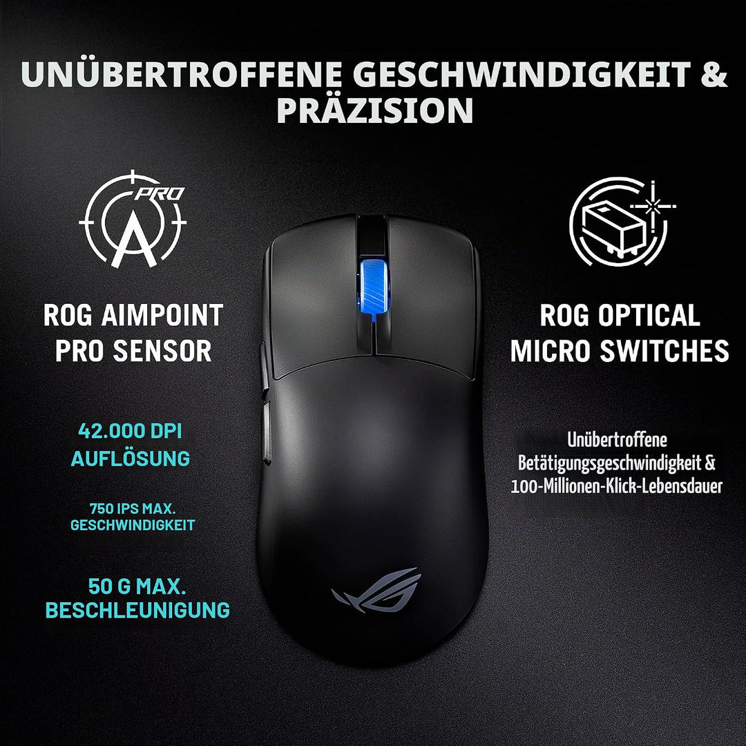 ASUS - Mouse Wireless ROG Harpe Ace II Nero ROG Harpe II Ace Schwarz, ROG Harpe II Ace Schwarz