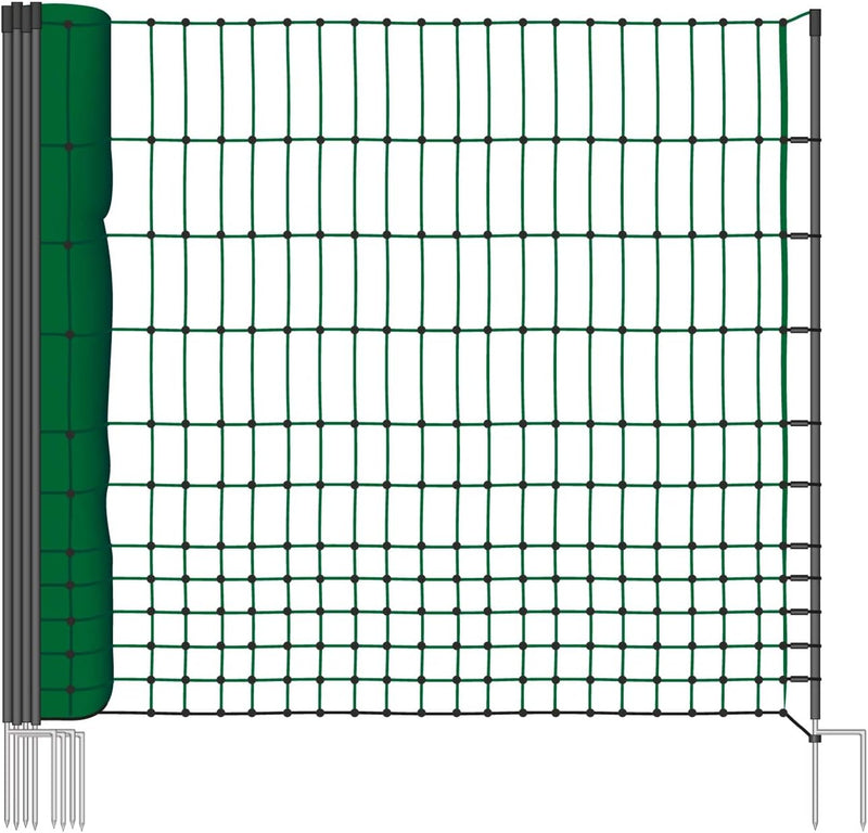 VOSS.farming 25m Geflügelnetz Classic 112 cm Netzhöhe, Hundenetz, Katzennetz, Gartensicherung, Weide