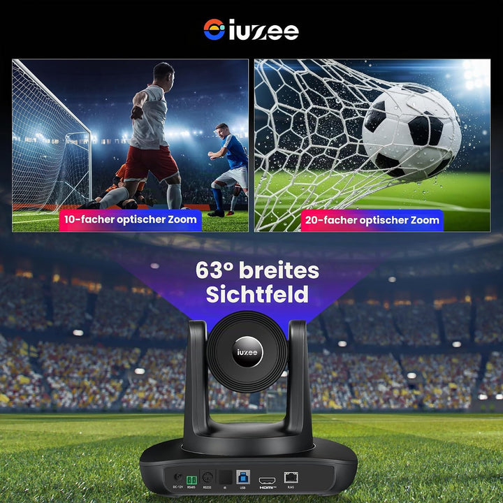 PTZ-Kamera 20X Optischer Zoom USB3.0 HDMI Konferenzkamera 1080P 60FPS Weitwinkel PTZ Camera für Kirc