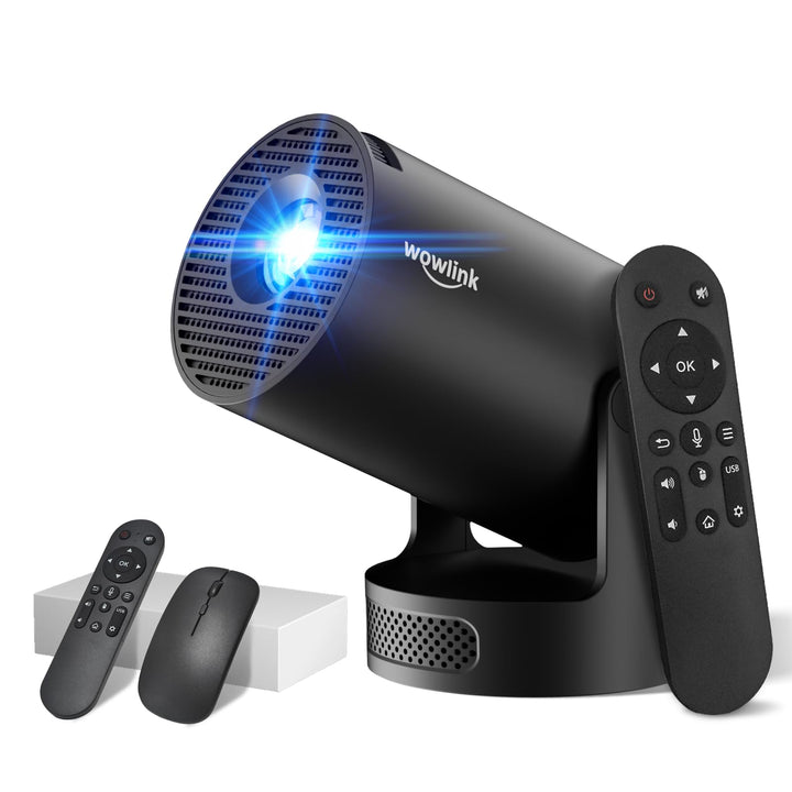 Mini Beamer 4K Unterstützt mit WiFi 6 BT5.4 integrierten Apps Android 14 TV | Projektor‌ mit Auto Ho