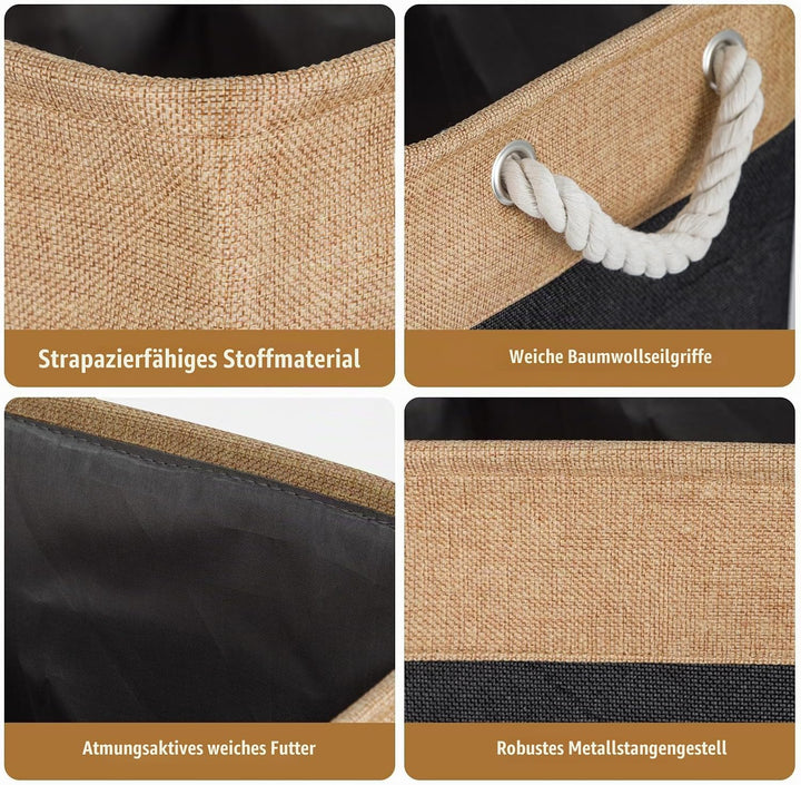 4 Stück Grosse Aufbewahrungskörbe 28x28x27 cm – Faltbare Stoff Aufbewahrungsboxen mit Griffen, stabi