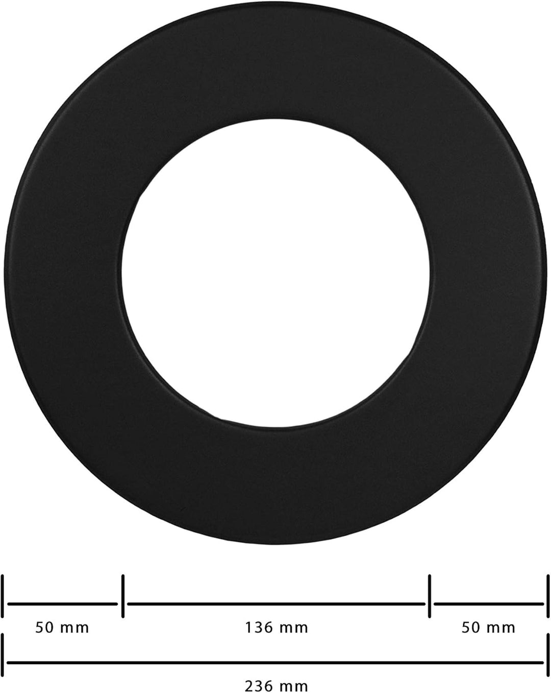 LANZZAS Rauchrohr Wand-Rosette mit 50 mm Rand - für den Durchmesser Ø 130 mm - Farbe: schwarz - Ofen