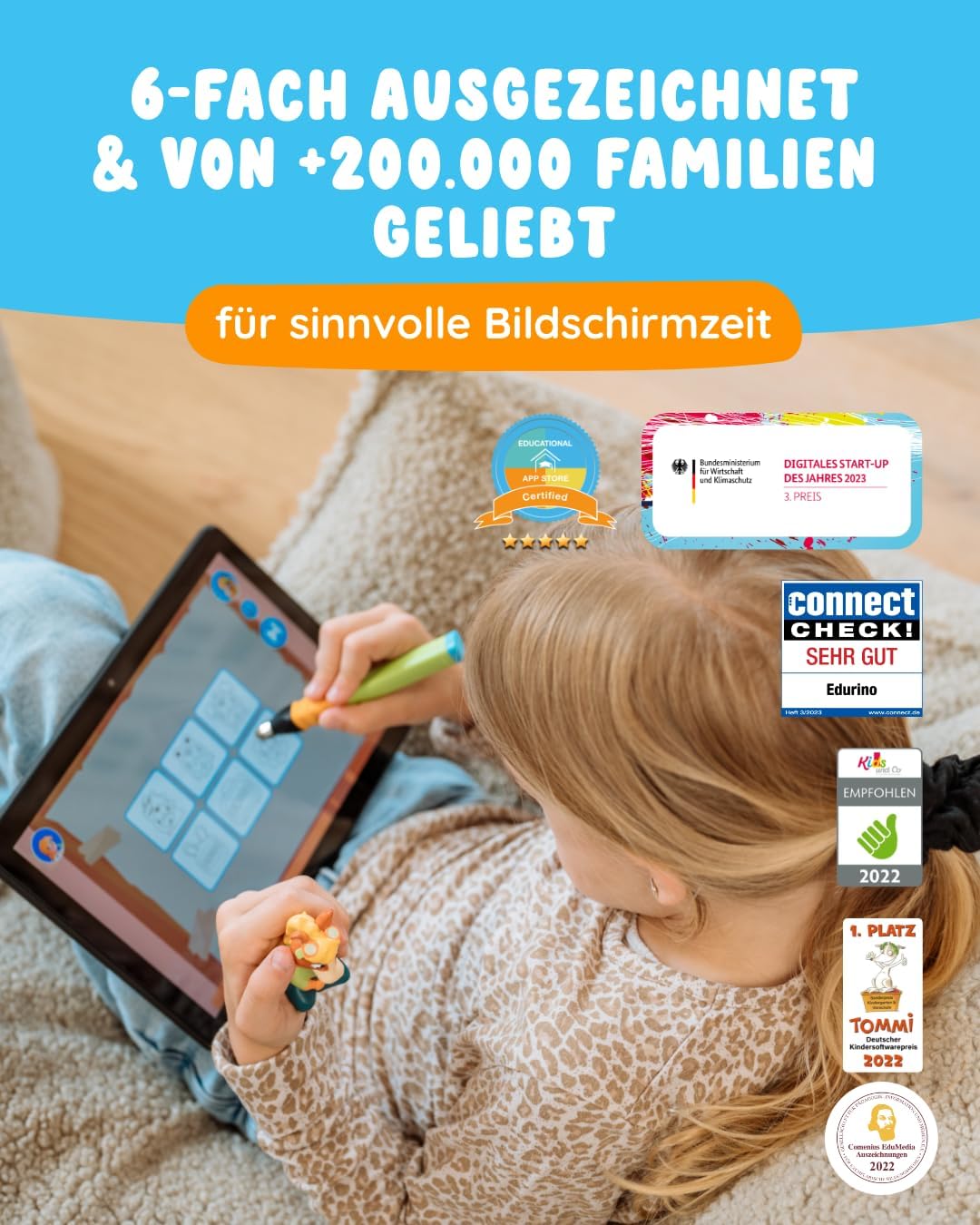 Edurino Figur Alex Die Uhr Lernen ab 4 Jahren inkl. App | Innovatives und digitales Lernspiel | Erst