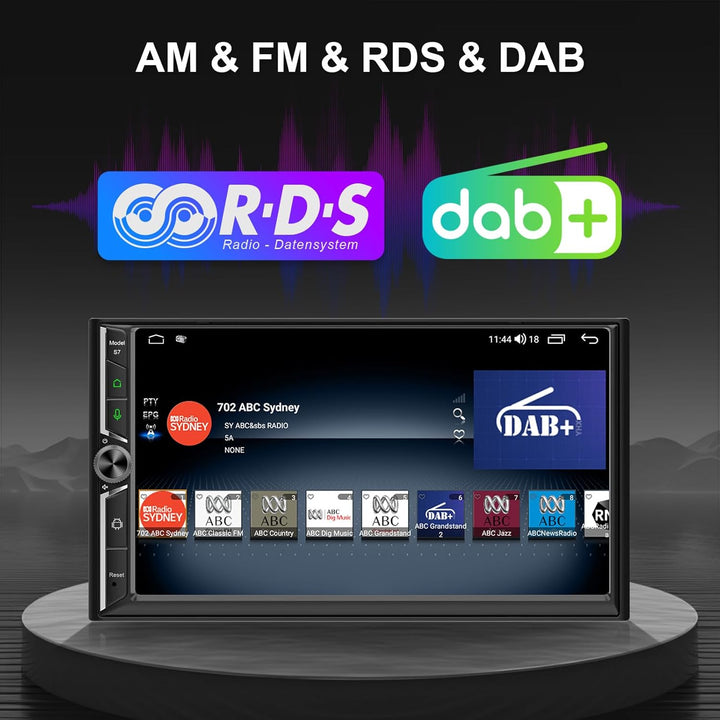DAB+ Autoradio Android Doppel Din Radio mit Wireless Carplay Wireless Android Auto mit Bildschirm, 8