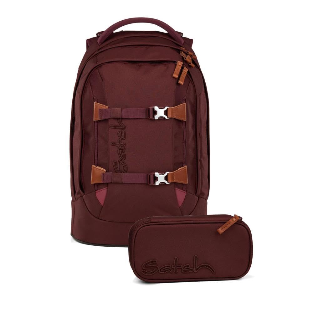 Satch pack Skandi Edition Schulrucksack Set 2tlg. inkl. Schlamperbox Nordic Ruby, Nordic Ruby