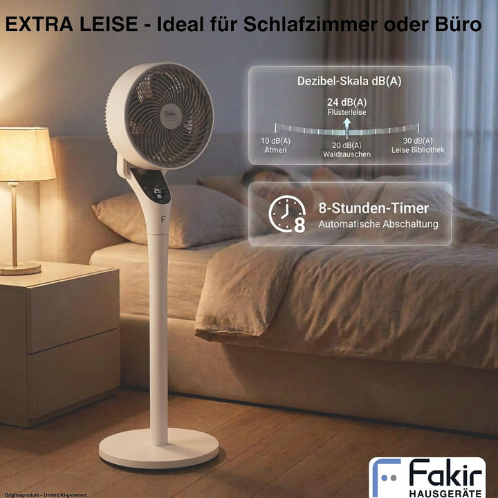 Fakir prestige VC° 550 2in1 Standventilator – leiser DC-Motor, 12 Stufen, Weiss, Weiss