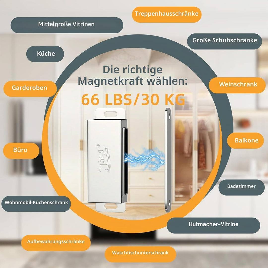 Türmagnete Stark Jiayi 8 Stück Tür magnete für Schranktüren 27kg Magnetschnäpper Edelstahl Türmagnet