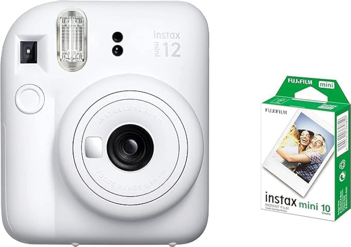 Fujifilm Instax Kamera Mini 12 weisser Ton mit 10 Folien