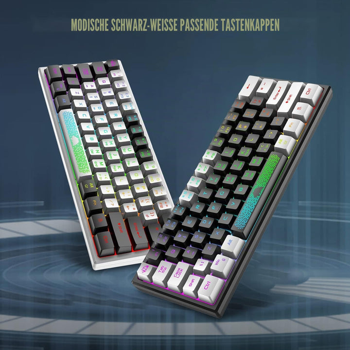 Mini 60% Gaming-Tastatur, Membran Game Keyboard mit Halbmechanisch Tasten, Optical RGB-Chroma-Backli