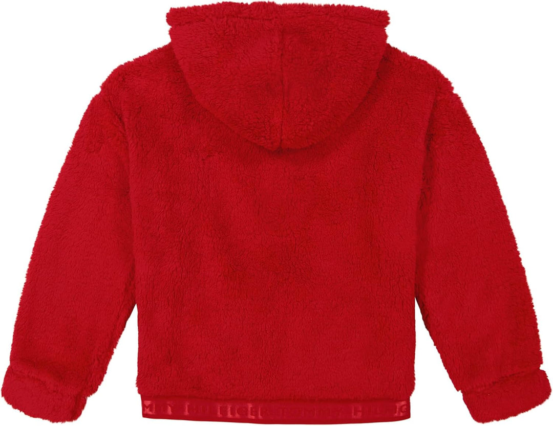 Tommy Hilfiger Mädchen Full-Zip Fleece Hoodie Sweatshirt with Front Pockets Kapuzenpullover 7 Chili