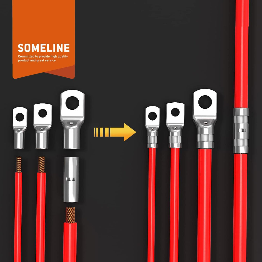 SOMELINE Rohrkabelschuh-Kits der T-Serie - Ringkabelschuhe - Kabelschuhe - Batteriekabelschuh - Quet