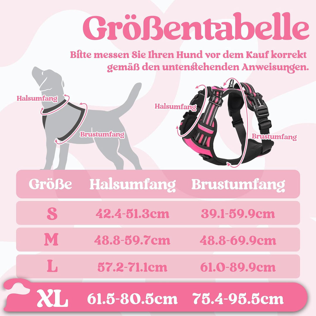 rabbitgoo Hundegeschirr Grosse Hunde, Verstellbare Geschirr Hund ohne Zug &amp; Würgen, Anti Zug hundege