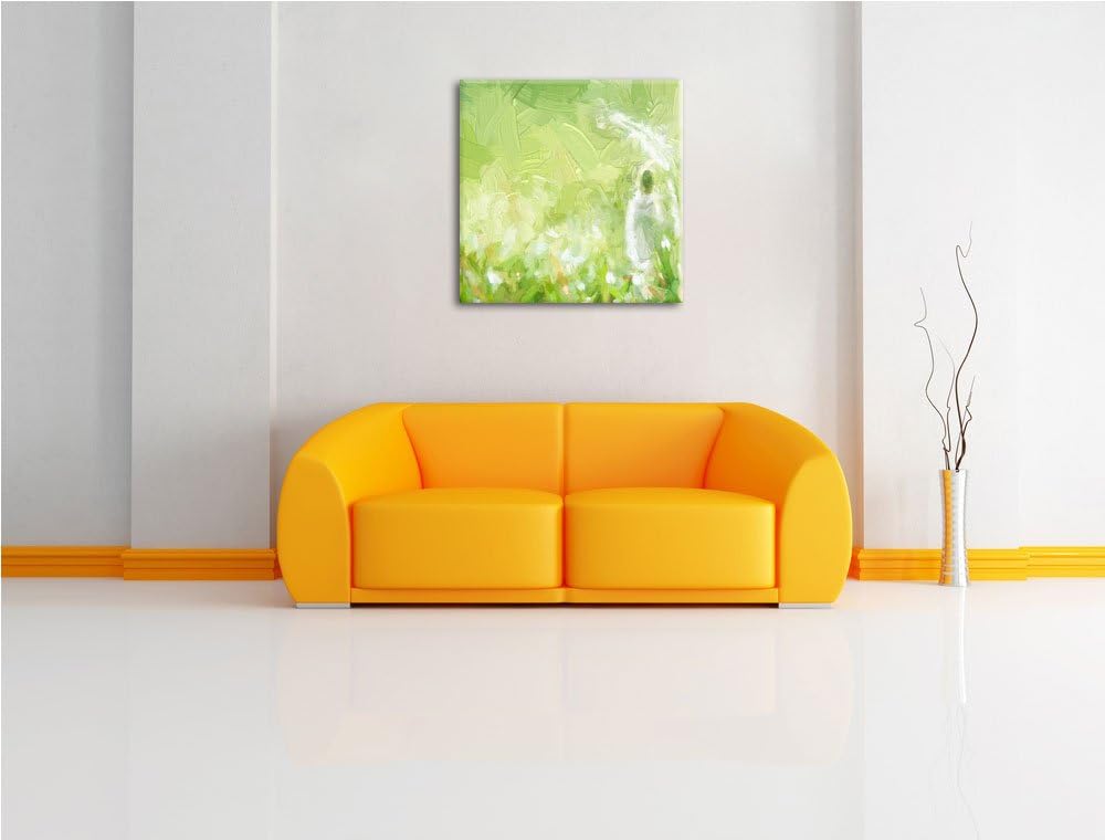 Pixxprint Schneeglöckchen mit Regentropfen als Leinwandbild/Grösse: 70x70 cm/Wandbild/Kunstdruck/fer