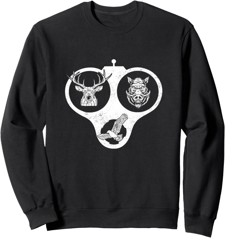 Jäger Jagd Drückjagd Jagdmotiv Wildschwein Hirsch Sweatshirt