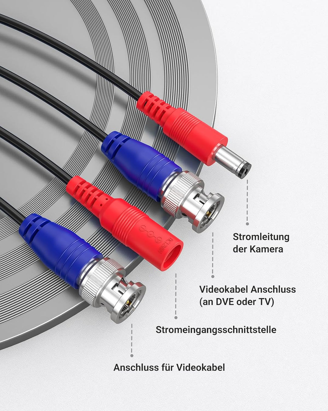 ANNKE BNC Kabel TVI AHD CVBS CVI Videokabel CCTV DVR 4 x 30M DC Power für Überwachungskamera Videoüb
