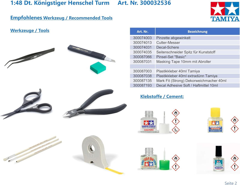 TAMIYA 300032536 1:48 Deutscher Königstiger Henschel Turm, originalgetreue Nachbildung, Modellbau, P