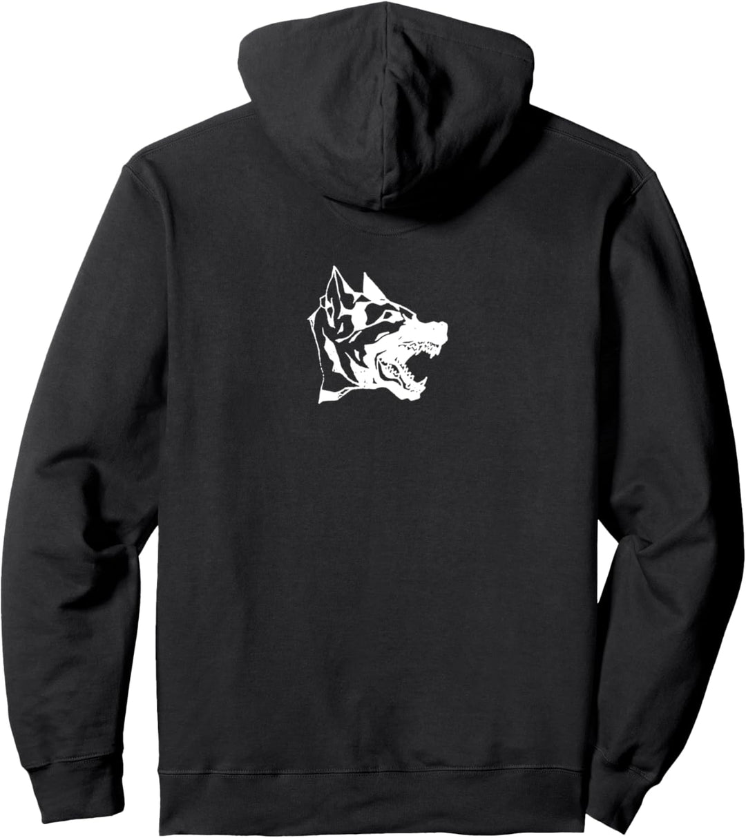 Angry German Shepherd - Vicious Dog Gothic Biker Style Gothic Pullover Hoodie