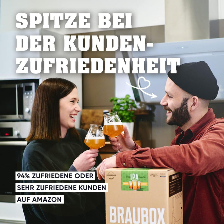 Braubox®, Sorte Helles | Bierbrauset für die Küche | mit 5-Liter-Gärflasche | wiederverwendbar | Erf