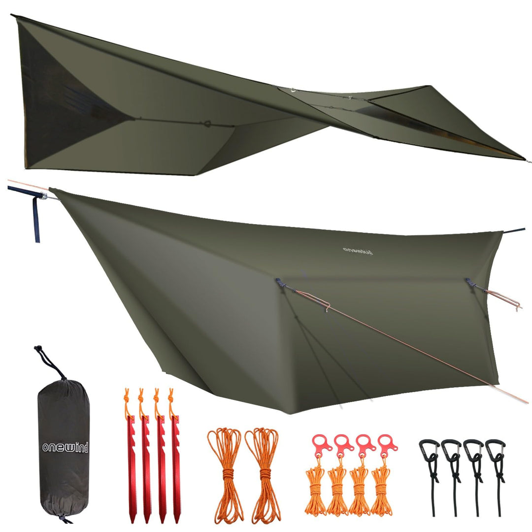 onewind Hängemattenplane, vielseitig, Camping, Regenfliege, Ultraleicht, grosse Abdeckung, Unterstan