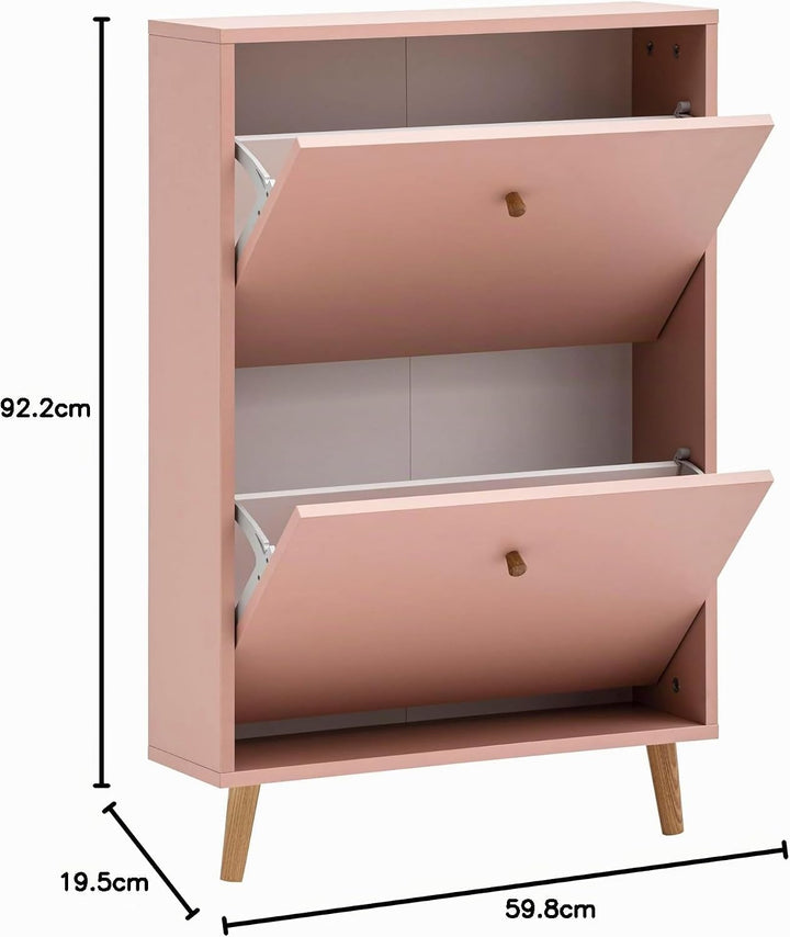 Schildmeyer Bjarne Schuhschrank 160169, apricot, 59,8 x 19,5 x 92,2 cm, platzsparend durch geringe T