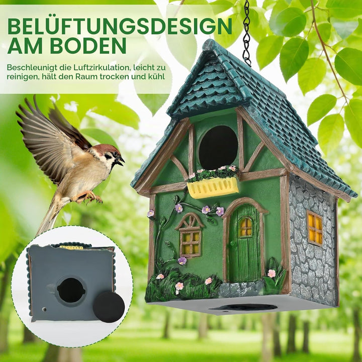Vogelhaus für Garten Nistkasten für Vögel für draussen wetterfest, Stabiler Vogelkasten mit Reinigun