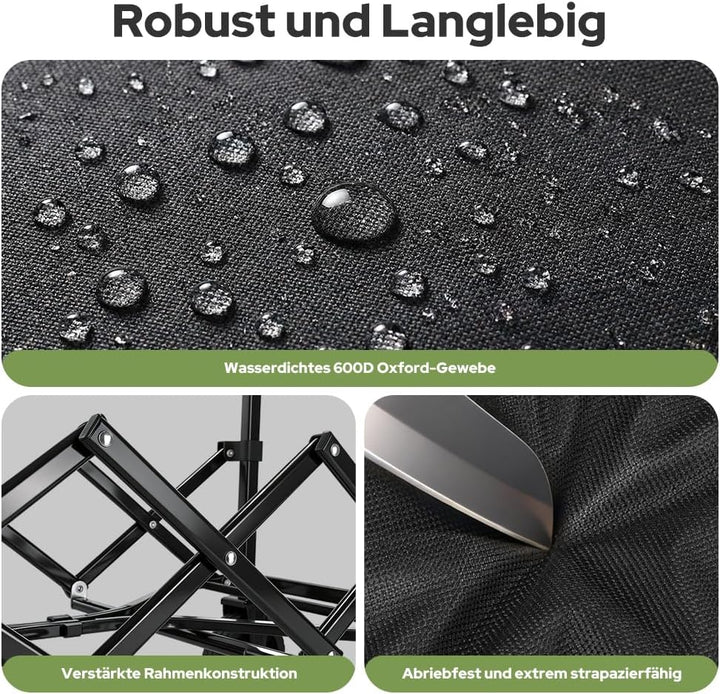 SLIDBEAT Bollerwagen Faltbar 120L 100KG, Abnehmbarer Stoffbeutel Faltbarer Bollerwagen All Terrain R