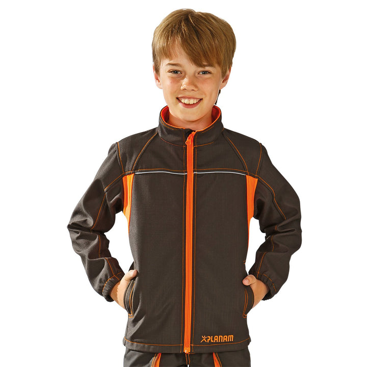 Grösse 98/104 Kinder Planam Junior Softshelljacke oliv orange Modell 6132 Oliv/Orange 98, Oliv/Orang