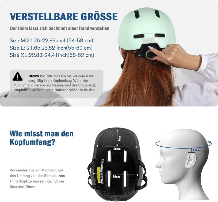 Shinmax Fahrradhelm für Damen und Herren, Einstellbarer Helm mit Visier & Sonnenschutz, Leicht & Bel