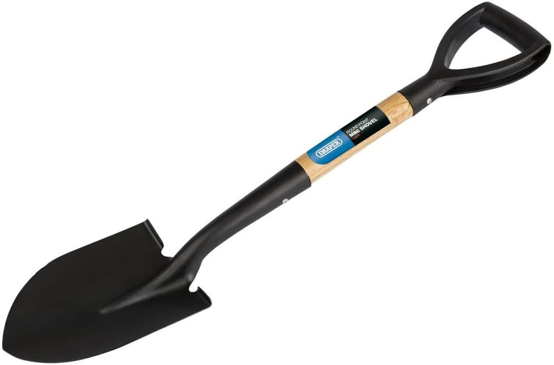 Draper 15072 Round Point Mini Shovel with Wood Shaft, 0 V, Black Runde Spitze, Runde Spitze