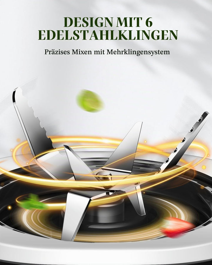 Standmixer, Smoothie Maker für schnelles 3D-Mehrwinkelschneiden, Mixer mit 2 Geschwindigkeiten und P
