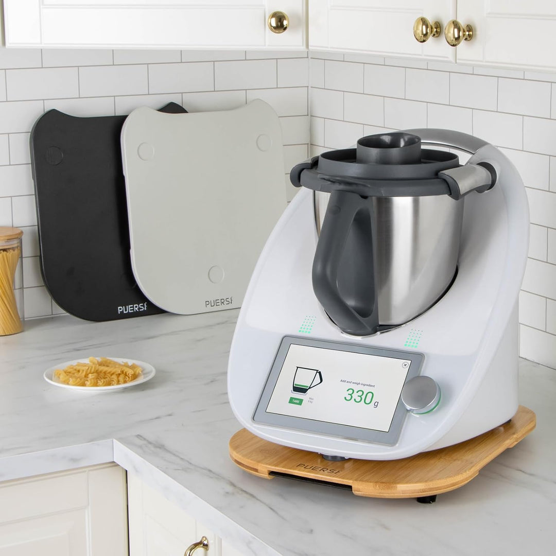 PUERSI Gleitbrett für Thermomix TM6/TM5, 2te Generation, Brett für Thermomix mit Rollen, Leicht Glei