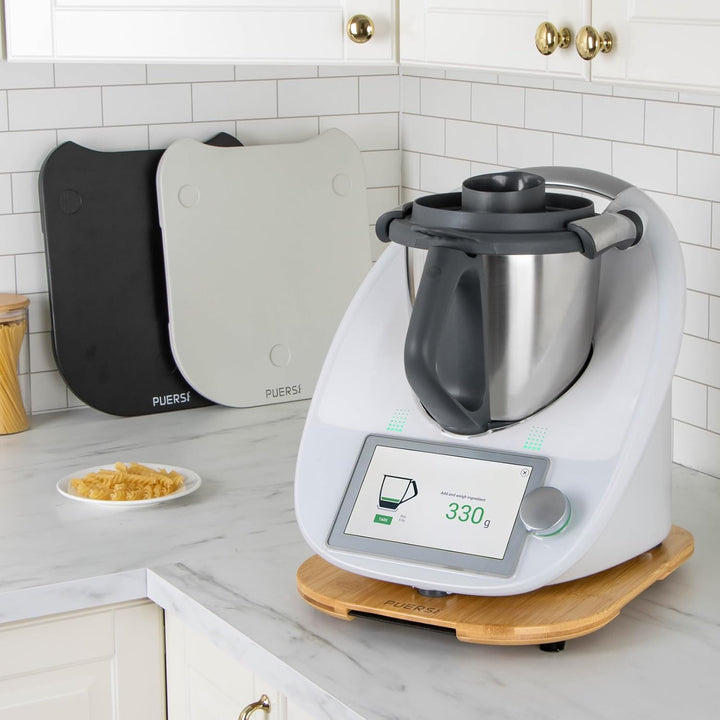 PUERSI Gleitbrett für Thermomix TM6/TM5, 2te Generation, Brett für Thermomix mit Rollen, Leicht Glei