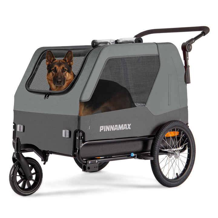 Hundeanhänger für Fahrräder – 2-in-1 Haustierbuggy, belastbar bis zu 45 kg – Fahrradanhänger für Hun