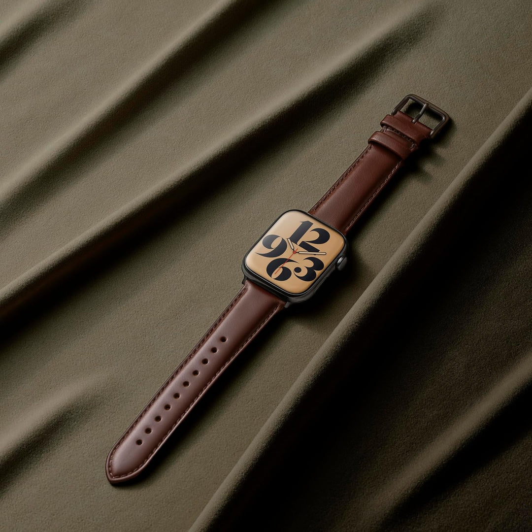 Archer Watch Straps - Uhrenarmbänder aus Hochwertigem Genarbtem Leder für Apple Watch Braun 40/41/42