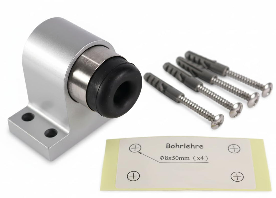 RSW-Türstopper 83029, grauer Türstopper aus massivem Gussaluminium für die Bodenmontage