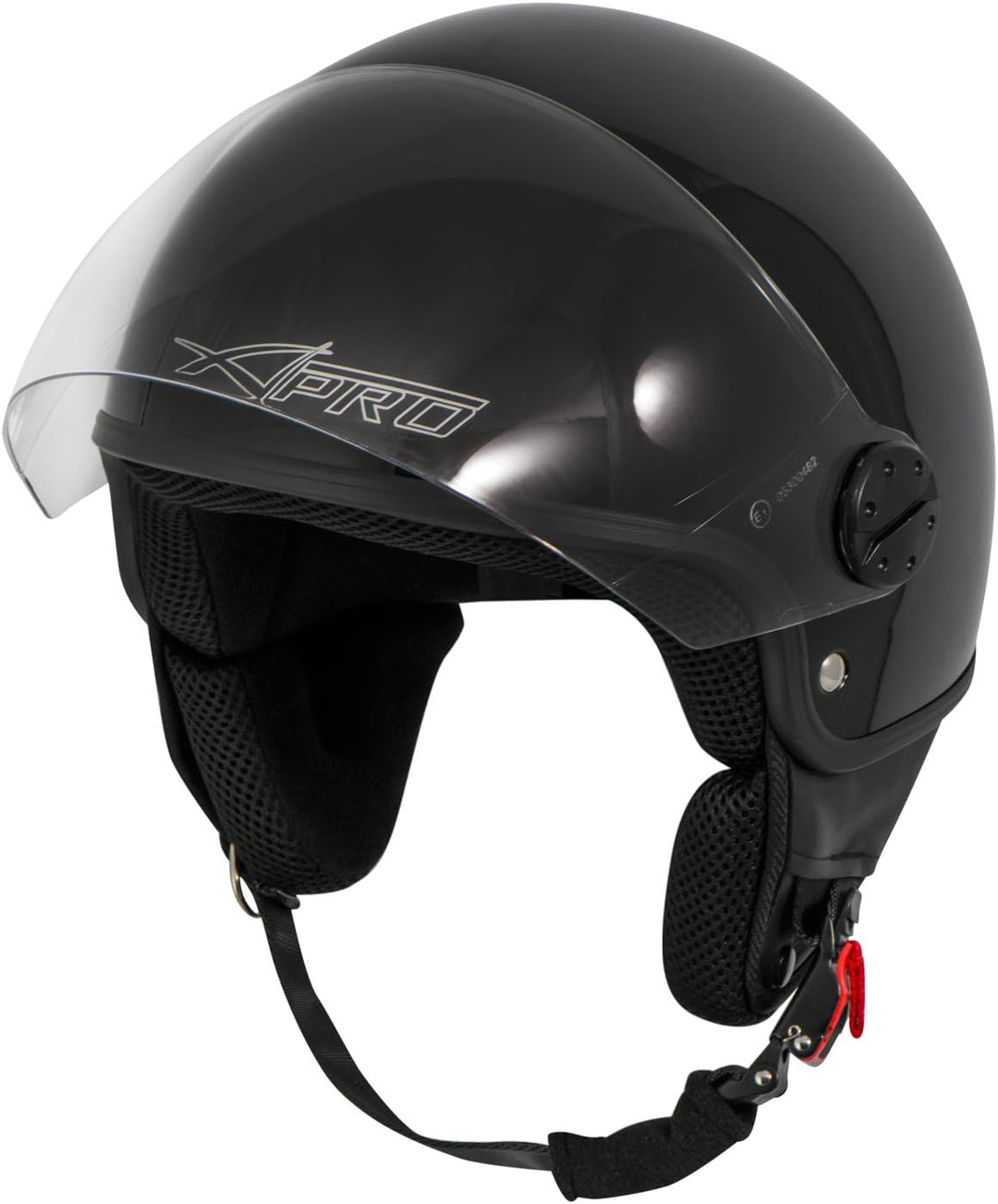 Motorradhelm Motorrad Roller Jet Helm Demi Mit Viser SonicMoto 55-56 cm ( S) Schwarz, 55-56 cm ( S)