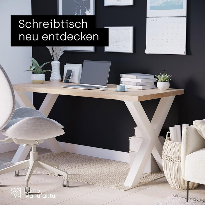 LAMO Manufaktur Tischbeine für Esstisch | Schreibtisch, Mark Light | Vierkantprofil 60x60 mm, Tischg