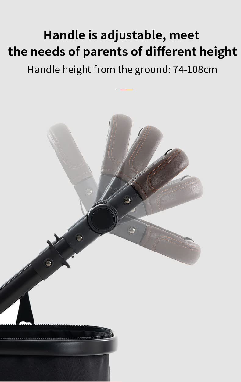 YAZOCO kinderwagen 3 in 1, Zusammenklappbar kinderwagen mit Wickeltasche,Komplettset Becherhalter,Mo