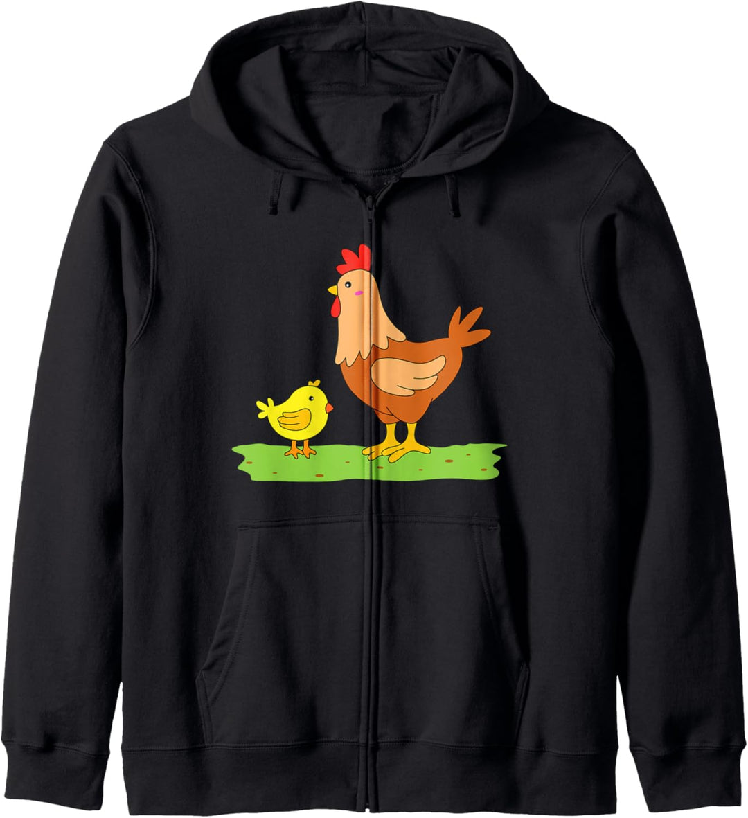 Huhn mit Küken Damen Herren Kapuzenjacke