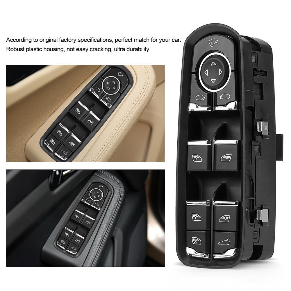 Qiilu Fensterheber Hauptschalter, Vorne Links Fensterheberschalte für Cayman Panamera Macan 7PP95985