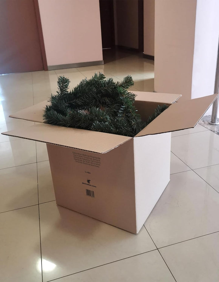 georadian.com Dekorative Weihnachtsgirlande Künstliche Tannengirlande in Grün/Weiss 3m / 6m / 9m Wei