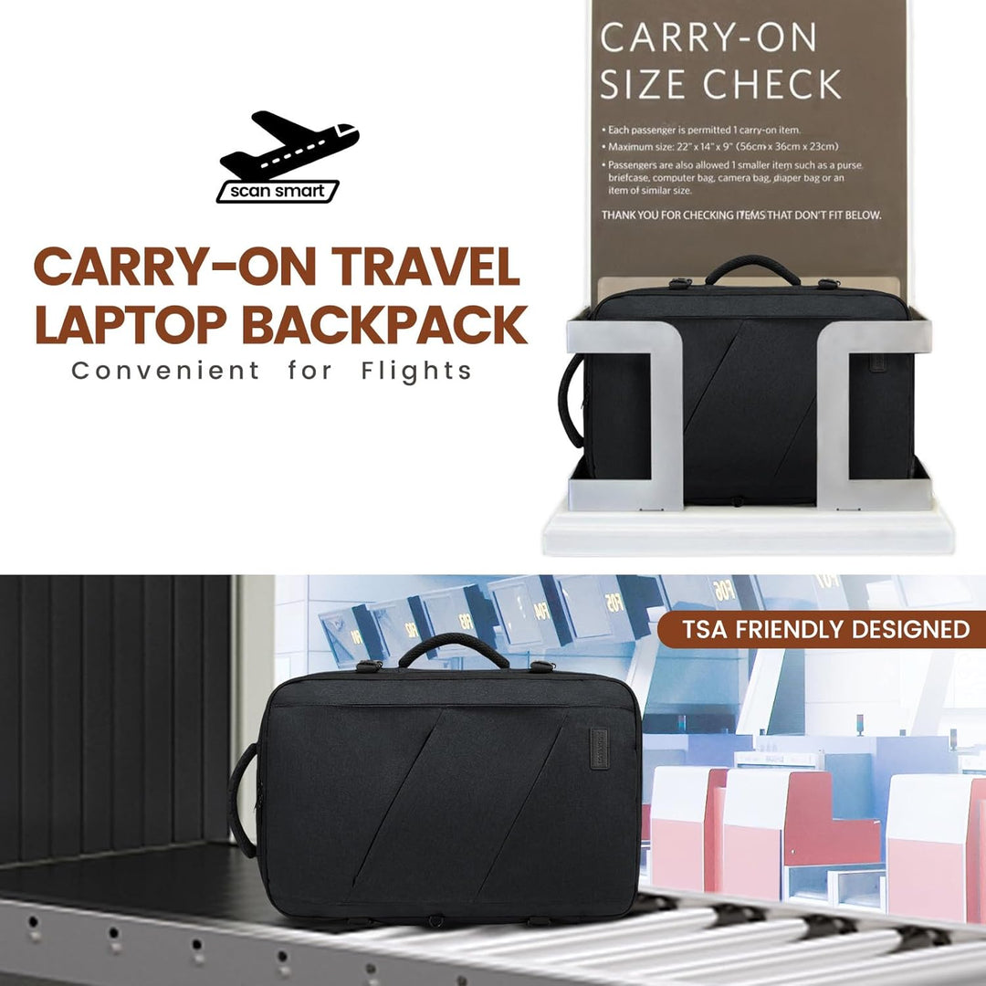 LOVEVOOK 32-50L Handgepäck Rucksack, Supergrosser erweiterbar Reiserucksack Flugzeug, Laptop Rucksac