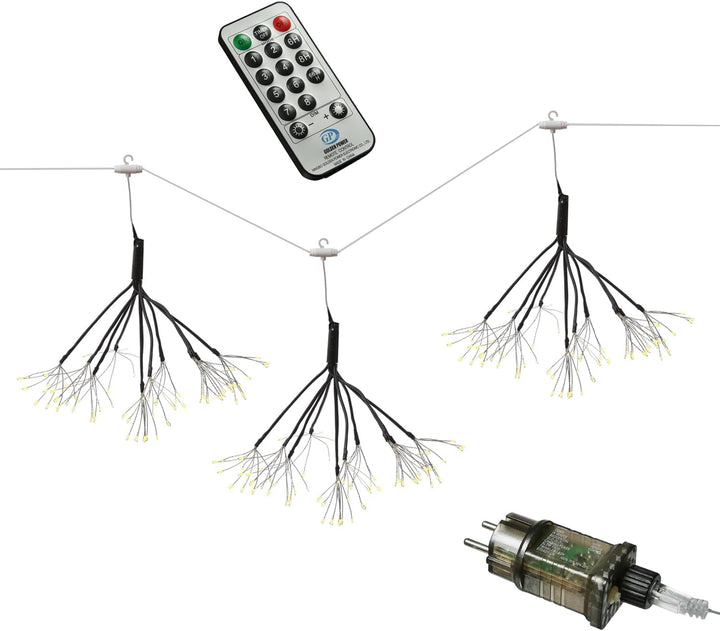 LED Feuerwerk Leuchte hängender Polarstern Pusteblume Firework 100 LED 25cm 8 Modi Fernbedienung für