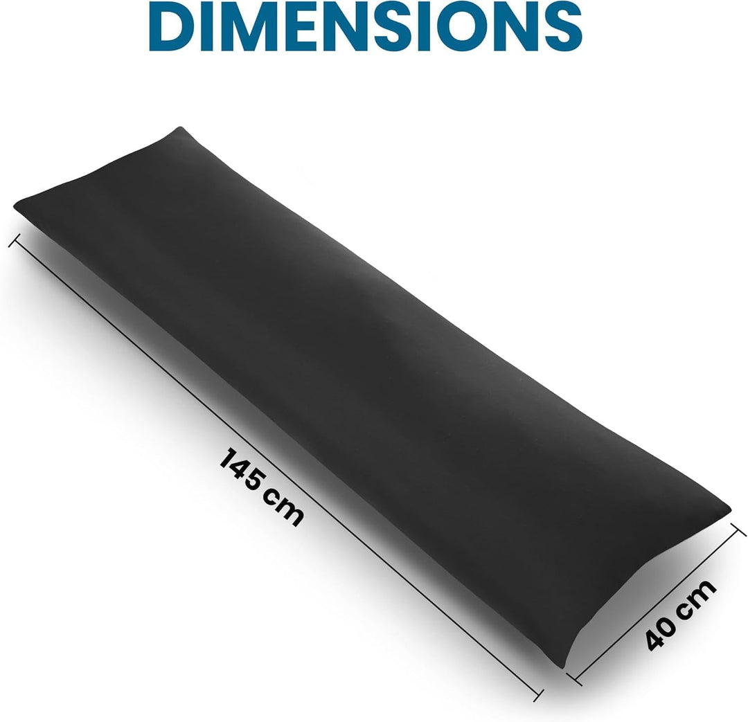 Utopia Bedding Seitenschläferkissen Körperkissen Schwangerschaftskissen | 40x145 Schwarz Bezug aus w