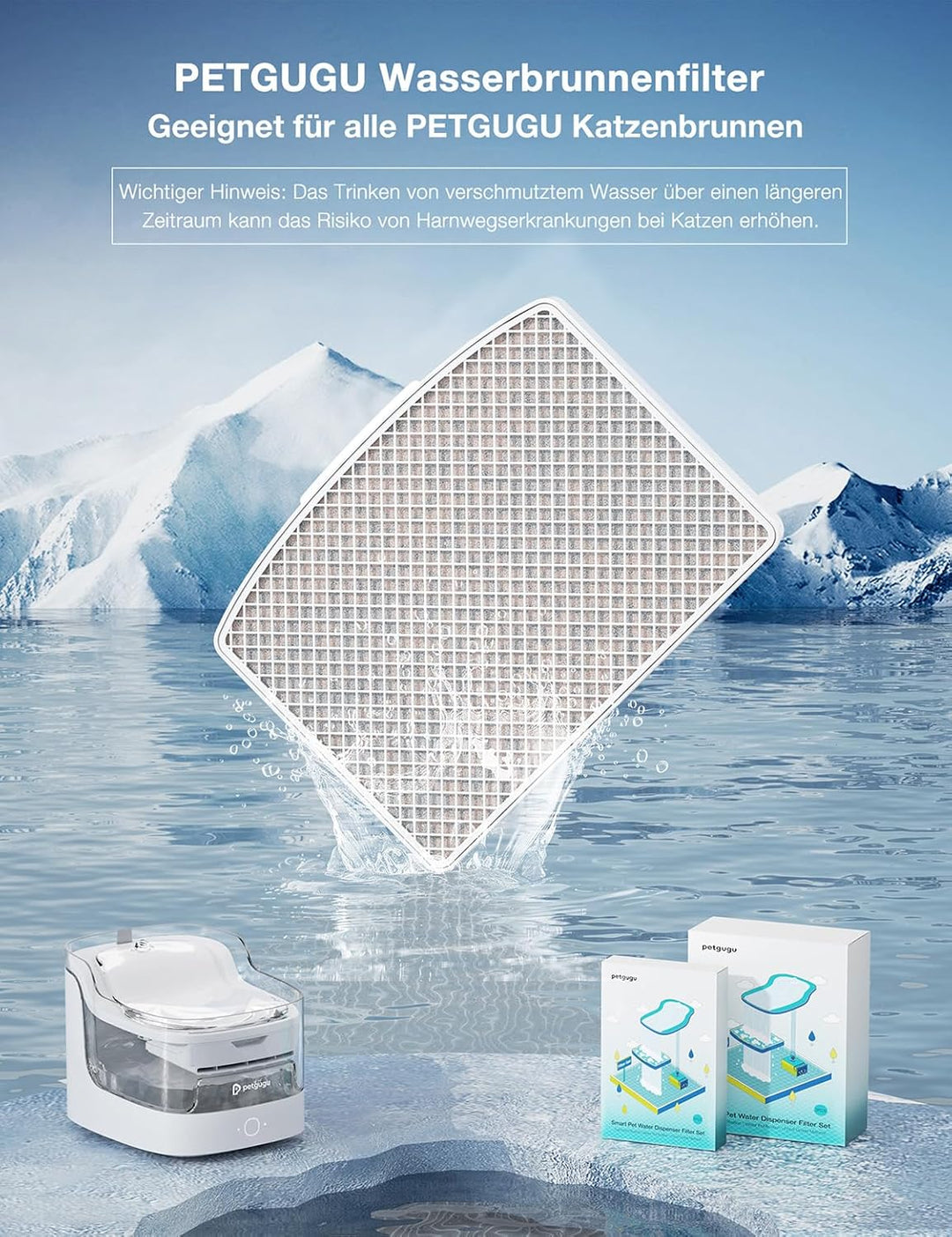 1PCS Katzenbrunnen Filter, 8-Stufiges Filtersystem, Ersatz-Filter für Katzenbrunnen PF1 und PF1L für