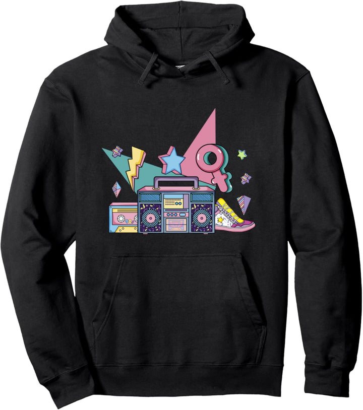 Retro Disko Boombox 90er Geschenk 1990er Pullover Hoodie