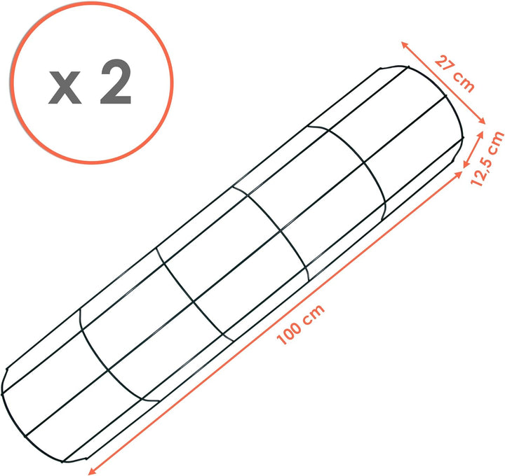 Rankgitter in grün aus Metall für Fallrohre - 200 cm - halbrundes Gitter Pflanzengitter Regenrohr