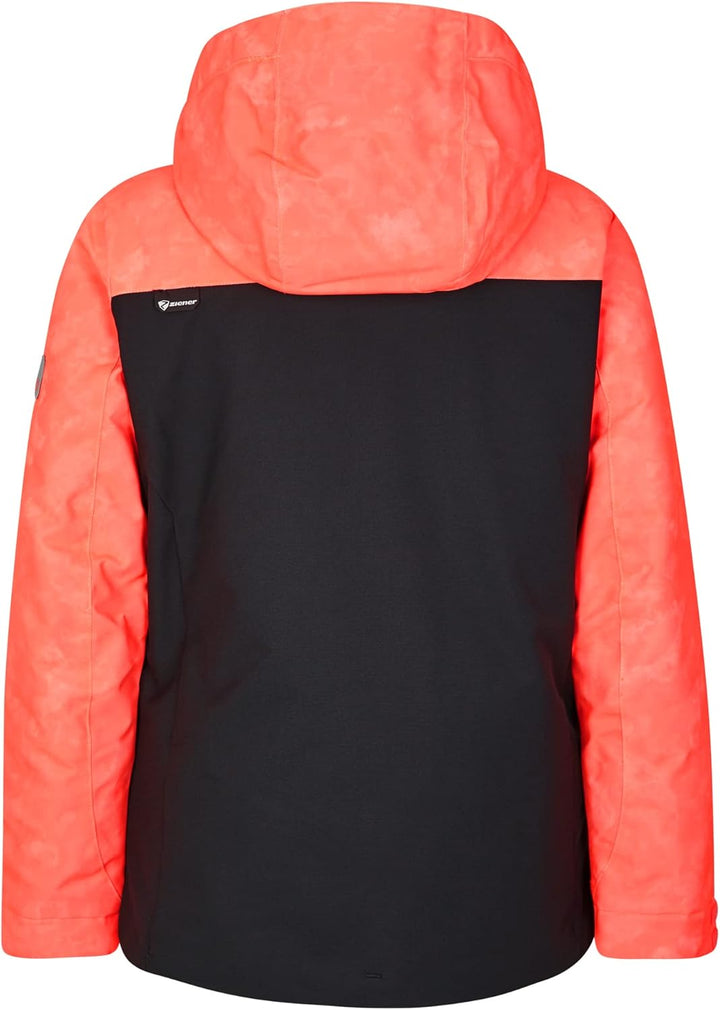 Ziener Mädchen Anoki Ski-Jacke, Winter-Jacke | wasserdicht, winddicht, warm (1er Pack) 104 Schwarz,
